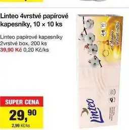 Šlak Linteo 4vrstvé papírové kapesníky, 10 x 10 ks nabídka