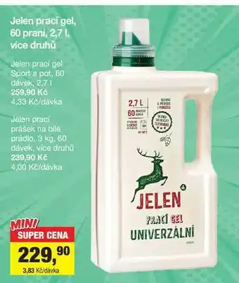 Šlak Jelen prací gel, 60 praní, 2,7l nabídka