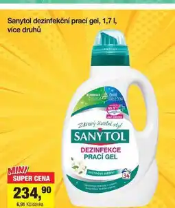 Šlak Sanytol dezinfekční prací gel, 1,7 l nabídka