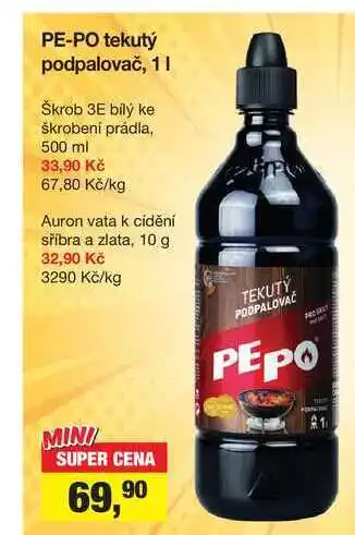 Šlak PE-PO tekutý podpalovač, 1l nabídka