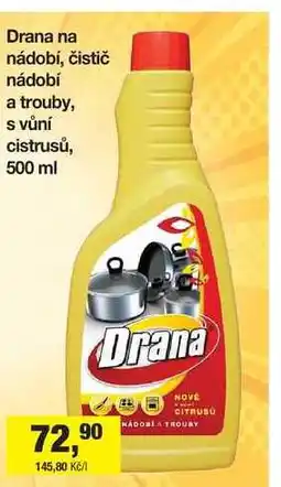 Šlak Drana na nádobí, čistič nádobí a trouby, s vůní cistrusů, 500 ml nabídka