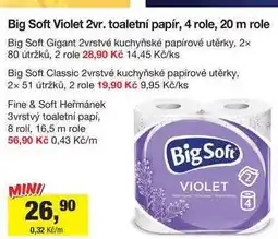 Šlak Big Soft Violet 2vr. toaletní papír, 4 role nabídka