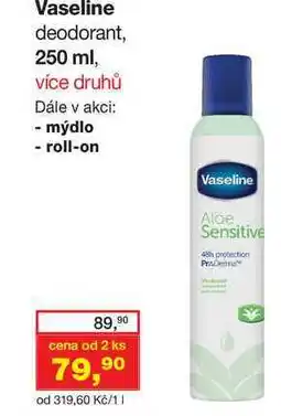 Ráj drogerie Vaseline deodorant, 250 ml, více druhů nabídka