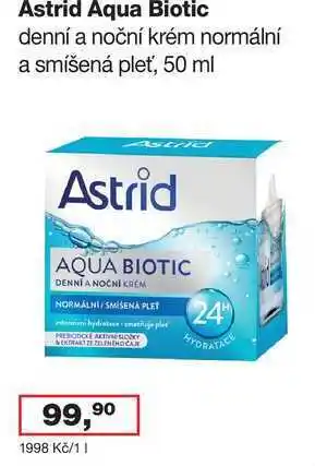 Ráj drogerie Astrid Aqua Biotic denní a noční krém normální a smíšená pleť, 50 ml nabídka