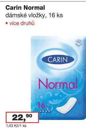 Ráj drogerie Carin Normal dámské vložky, 16 ks nabídka