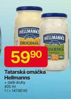 Hruška Hellmann's majonéza, tatarská omáčka 405ml, vybrané druhy nabídka