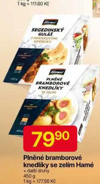 Hruška Hamé Plněné bramborové knedlíky se zelím 450 g nabídka