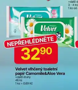 Hruška Velvet vlhčený toaletní papír Camomile&Aloe Vera 48 ks nabídka