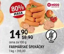 Terno Farmářské špekáčky 100g nabídka