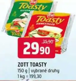 Terno Zott Toasty 150g vybrané druhy nabídka