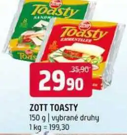 Terno Zott Toasty 150g vybrané druhy nabídka