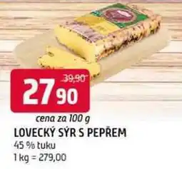 Terno Lovecký sýr s pepřem 45% 100g nabídka