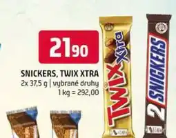 Terno Snickers twix xtra 2x 37,5 g vybrané druhy nabídka