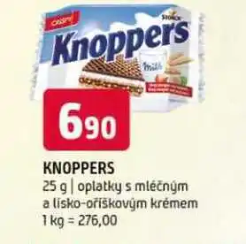 Terno Knoppers 25 g oplatky s mléčným a lísko oříškovým krémem nabídka