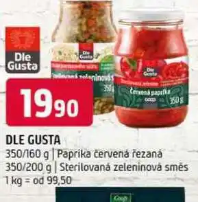 Terno Dle gusta 350/160 g Paprika červená řezaná 350/200 g Sterilovaná zeleninová směs nabídka