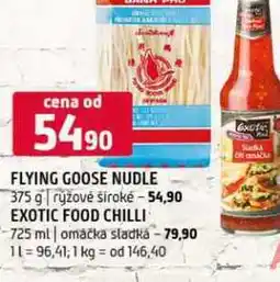 Terno Flying goose nudle 375 g ryžové široké exotic food chilli 725 ml omáčka sladká nabídka