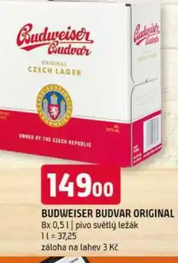 Terno Budweiser Budvar B:Original Pivo světlý ležák 8x0,5l nabídka