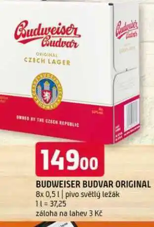 Terno Budweiser Budvar B:Original Pivo světlý ležák 8x0,5l nabídka