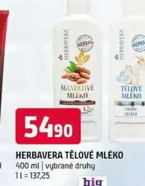 Terno Herbavera tělové mlěko 400g nabídka