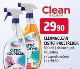 Terno Clean & clean čistící prostředek 500 ml do kuchyně, koupelny s rozprašovačem nabídka