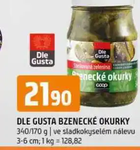 Terno Dle gusta bzenecké okurky 340/170 g ve sladkokyselém nálevu 3-6 cm nabídka