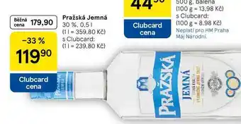 Tesco Pražská Jemná vodka 30%, 0,5 l nabídka