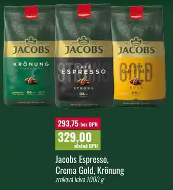 Ratio Jacobs Espresso, Crema Gold, Krönung 1000 g nabídka