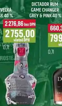 Ratio DICTADOR RUM GAME CHANGER GREY & PINK 40% 0,7l nabídka