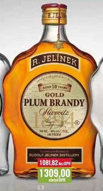 Ratio R. JELÍNEK SLIVOVICE GOLD PLUM BRANDY 0,7l nabídka