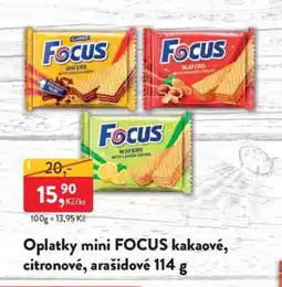 MP Krásno Oplatky mini FOCUS kakaové, citronové, arašidové nabídka