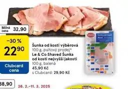 Tesco Šunka od kosti výběrová nabídka