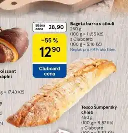 Tesco Bageta barra s cibulí nabídka