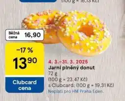 Tesco Jarní plněný donut nabídka