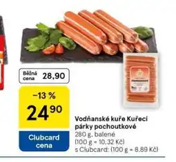 Tesco Kuřecí párky pochoutkové nabídka