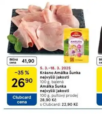 Tesco Šunka amálka nejvyšší jakosti nabídka