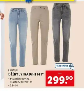 Lidl Džíny straight fit nabídka