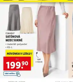 Lidl Saténová midi sukně nabídka