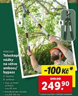 Lidl Teleskopické nůžky na větve amboss / bypass nabídka