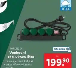 Lidl Venkovní zásuvková lišta nabídka