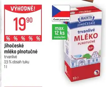 Globus MADETA Jihočeské mléko plnotučné nabídka