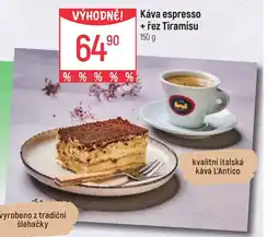 Globus Káva espresso + řez Tiramisu nabídka