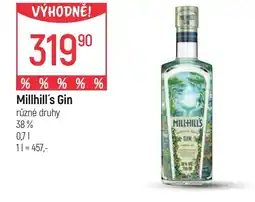 Globus MILLHILL'S Gin nabídka