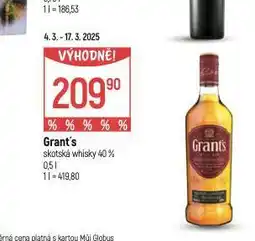 Globus Grant's triple wood whisky nabídka