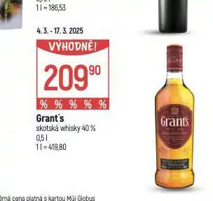 Globus Grant's triple wood whisky nabídka