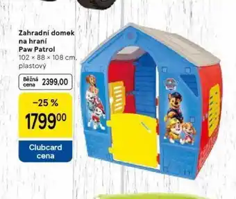 Tesco Zahradní domek na hraní paw patrol nabídka