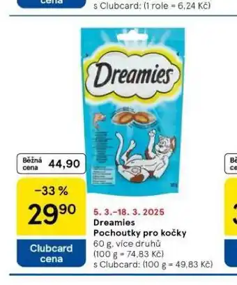 Tesco Dreamies pochoutky pro kočky nabídka