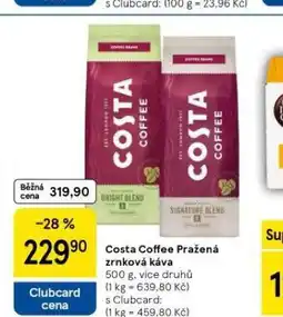 Tesco Costa coffee zrnková káva nabídka