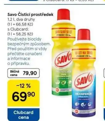 Tesco Savo čistící prostředek nabídka