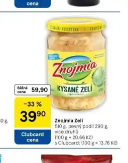 Tesco Znojmia zelí nabídka