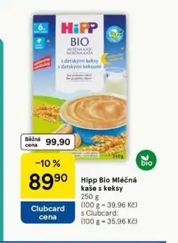 Tesco Hipp bio mléčná kaše s keksy nabídka